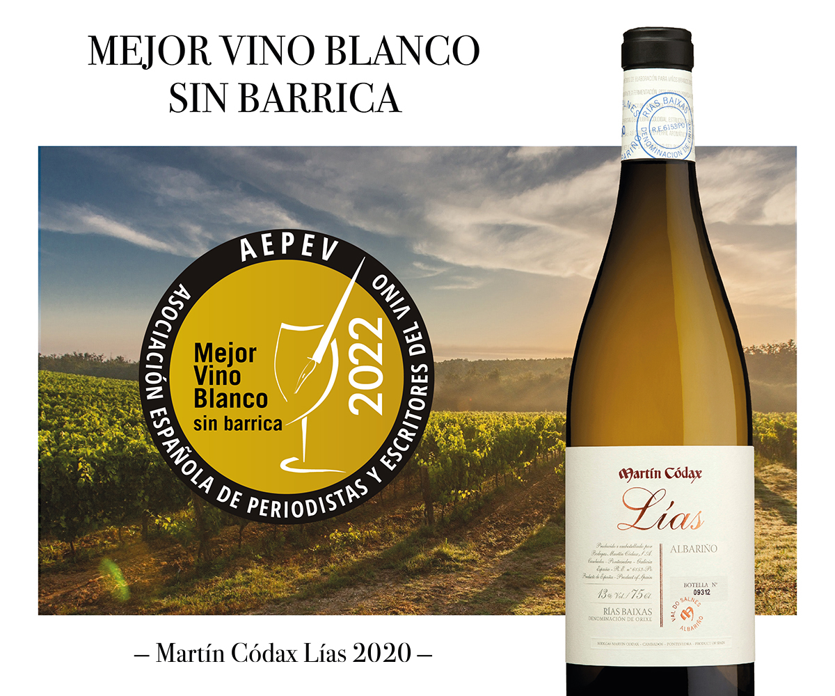 Bodegas Martín Códax starts the year with the recognition of Martín Códax Lías as one of the three Best White Wines without cask by the AEPEV (Spanish Wine Association)
